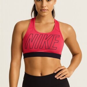 Nike Women’s Pro Classic Logo Padded Training Bra Bright Pink Fuchsia Size XS